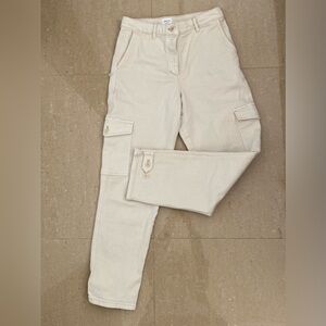 Aritzia Wilfred Free Sz 8 modern cargo utility pants cream Like New